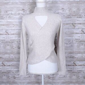 Pink Rose Womens Wrap Sweater M Mock Neck 506A